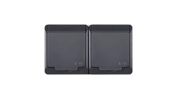 HERMES Gniazdo podwójne z/u 2P+Z SCHUKO IP44 antracyt 0325-07