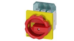 Rozłącznik główny/awaryjny 3P 25A 9.5kW AC23A 400V montaż na płycie z wałkiem pokrętło otwór centralny 22.5 mm 3LD2144-0TK53