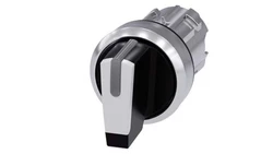 Przełącznik piórkowy 3 pozycyjny 22mm bez samopowrotu możl podświetlenie czarny/biały metal SIRIUS ACT 3SU1052-2BL60-0AA0