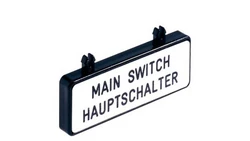 Tabliczka opisowa do rozłączników 3LD2 inskrypcja MAIN SWITCH / HAUPTSCHALTER 47x17mm 3LD9286-1A