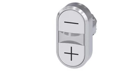 Przycisk podwójny 22mm metal biały /-/ biały /+/ przyciski płaskie z samopowrotem SIRIUS ACT 3SU1050-3AB66-0AL0