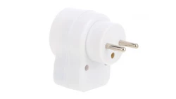 Wtyczka-gniazdo z wyłącznikiem 10A 250V z/u białe R-1WS