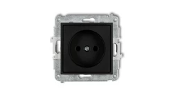 MINI Gniazdo pojedyncze b/u z przesłonami czarny mat 12MGP-1p