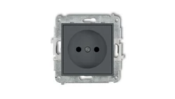 MINI Gniazdo pojedyncze b/u z przesłonami grafitowy mat 28MGP-1p