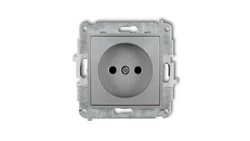 MINI Gniazdo pojedyncze b/u z przesłonami srebrny metalik 7MGP-1p