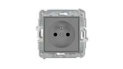 MINI Gniazdo pojedyncze z/u z przesłonami szary mat 27MGP-1zp