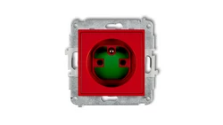 MINI Gniazdo pojedyncze z/u DATA z kluczem czerwone MGZK