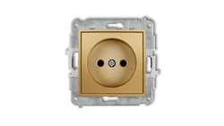 MINI Gniazdo pojedyncze b/u z przesłonami złote 29MGP-1p