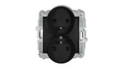 MINI Gniazdo podwójne z/u czarny mat 12MGPR-2z