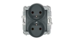 MINI Gniazdo podwójne z/u grafitowy mat 28MGPR-2z