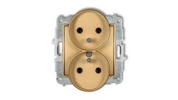 MINI Gniazdo podwójne z/u złote 29MGPR-2z