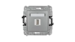 MINI Ładowarka USB pojedyncza 5V 2A srebrny metalik 7MCUSB-3