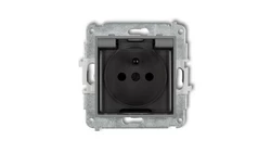 MINI Gniazdo bryzgoszczelne z/u IP44 z przesłonami klapka dymna szary mat 27MGPB-1zdp