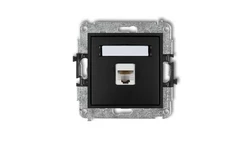 MINI Gniazdo komputerowe pojedyncze 1xRJ45 kat. 5e ekranowane 8-stykowy czarny mat 12MGK-1e