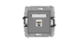 MINI Gniazdo komputerowe pojedyncze 1xRJ45 kat. 5e ekranowane 8-stykowy szary mat 27MGK-1e