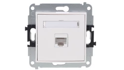 MINI Gniazdo komputerowe pojedyncze 1xRJ45 kat. 5e 8-stykowy biały MGK-1