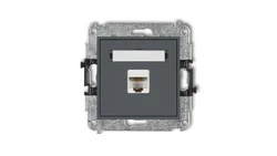 MINI Gniazdo komputerowe pojedyncze 1xRJ45 kat. 5e 8-stykowy grafitowy mat 28MGK-1