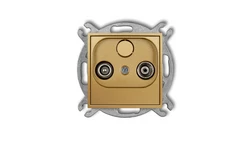 MINI Gniazdo antenowe RTV przelotowe 12dB złoty 29MG12P