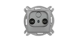 MINI Gniazdo antenowe RTV przelotowe 12dB srebrny metalik 7MG12P