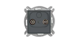 MINI Gniazdo antenowe RTV przelotowe 9dB grafitowy mat 28MG9P