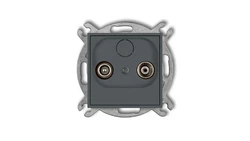 MINI Gniazdo antenowe RTV przelotowe 15dB grafitowy mat 28MG15P