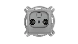 MINI Gniazdo antenowe RTV przelotowe 15dB srebrny metalik 7MG15P