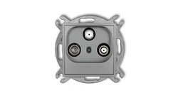 MINI Gniazdo antenowe 2 wyjścia SAT + TV srebrny metalik 7MGSN