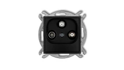 MINI Gniazdo antenowe 2 wyjścia SAT + TV czarny mat 12MGSN