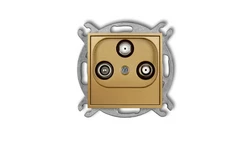 MINI Gniazdo antenowe 2 wyjścia SAT + TV złote 29MGSN