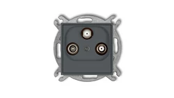 MINI Gniazdo antenowe 2 wyjścia SAT + TV grafitowy mat 28MGSN