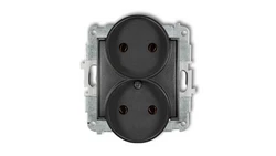 MINI Gniazdo podwójne b/u grafitowe 11MGPR-2