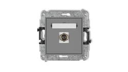 MINI Gniazdo antenowe pojedyncze typu F (SAT) niklowany szary mat 27MGF-1