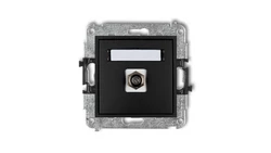 MINI Gniazdo antenowe pojedyncze typu F (SAT) niklowany czarny mat 12MGF-1