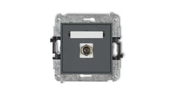 MINI Gniazdo antenowe pojedyncze typu F (SAT) niklowany grafitowy mat 28MGF-1