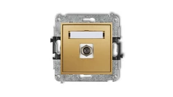 MINI Gniazdo antenowe pojedyncze typu F (SAT) pozłacany złoty 29MGF-1.1