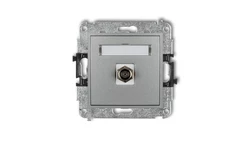 MINI Gniazdo antenowe pojedyncze typu F (SAT) niklowany srebrny metalik 7MGF-1