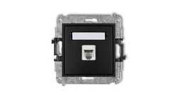 MINI Gniazdo telefoniczne pojedyncze 1xRJ11 4-stykowy beznarzędziowe czarny mat 12MGT-1
