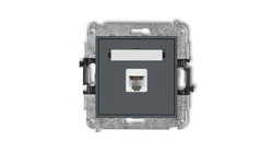 MINI Gniazdo telefoniczne pojedyncze 1xRJ11 4-stykowy beznarzędziowe grafitowy mat 28MGT-1