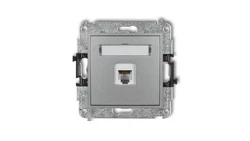 MINI Gniazdo telefoniczne pojedyncze 1xRJ11 4-stykowy beznarzędziowe srebrny metalik 7MGT-1
