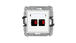 MINI Gniazdo głośnikowe podwójne białe MGG-2