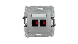 MINI Gniazdo głośnikowe podwójne srebrny metalik 7MGG-2-00