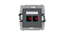 MINI Gniazdo głośnikowe podwójne grafitowy mat 28MGG-2