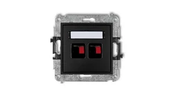 MINI Gniazdo głośnikowe podwójne czarny mat 12MGG-2