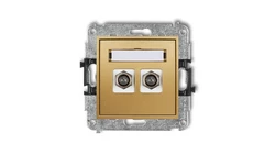 MINI Gniazdo antenowe podwójne typu F (SAT) niklowany złoty 29MGF-2