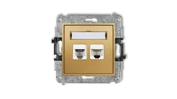 MINI Gniazdo telefoniczne RJ11 + gniazdo komputerowe RJ45 kat. 5e 8-stykowy beznarzędziowy złoty 29MGTK