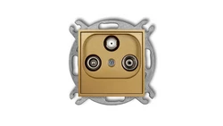 MINI Gniazdo antenowe RTV-SAT przelotowe 10dB złoty 29MGSP