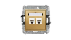 MINI Gniazdo komputerowe podwójne 2xRJ45 kat. 6 ekranowane 8-stykowy złoty 29MGK-6