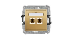 MINI Gniazdo głośnikowe pojedyncze (typu banan - czerwony i czarny pozłacany 4 mm2 do lutowania) złoty 29MGG-3