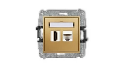 MINI Gniazdo pojedynczego HDMI + gniazdo komputerowe 1xRJ45 kat.5e 8-stykowy złoty 29MGHK