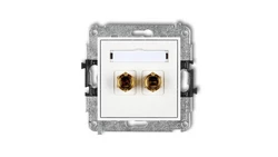 MINI Gniazdo głośnikowe pojedyncze (typu banan - czerwony i czarny pozłacany 4 mm2 skręcany) biały MGG-4